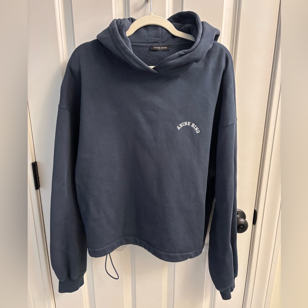 Anine Bing Lucy Navy Cotton Hoodie